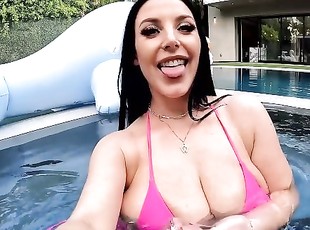 ANGELA WHITE - Busty Bikini Babe Fucked in the Pool by Pressure and His Massive Dick